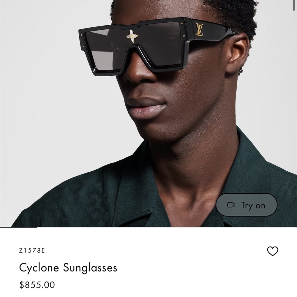 Louis Vuitton Black and Gold Cyclone Sunglasses